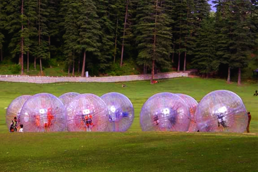 Zorbing in Khajjiar